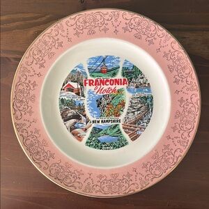 Franconia Notch New Hampshire Pink Decorative Souvenir Plate